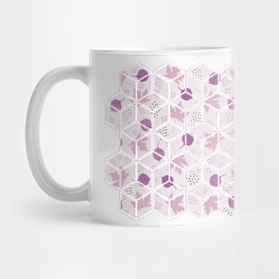 Delicate Leaves Pattern Pink Lilac Mug